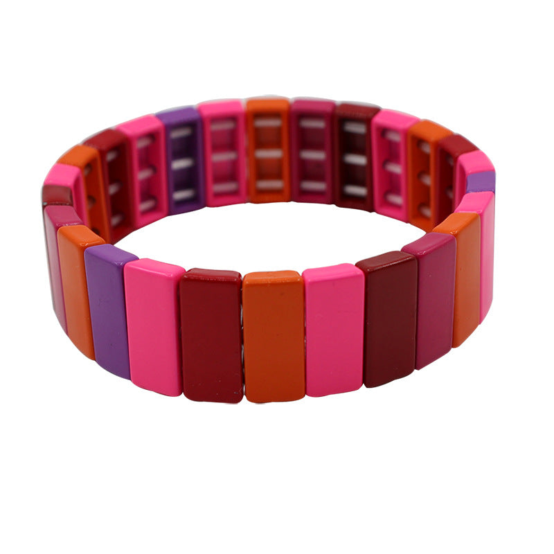 New Metal Enamel Lacquer Bracelet Geometry Summer Bracelet