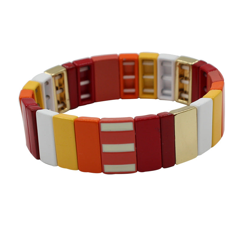 New Metal Enamel Lacquer Bracelet Geometry Summer Bracelet