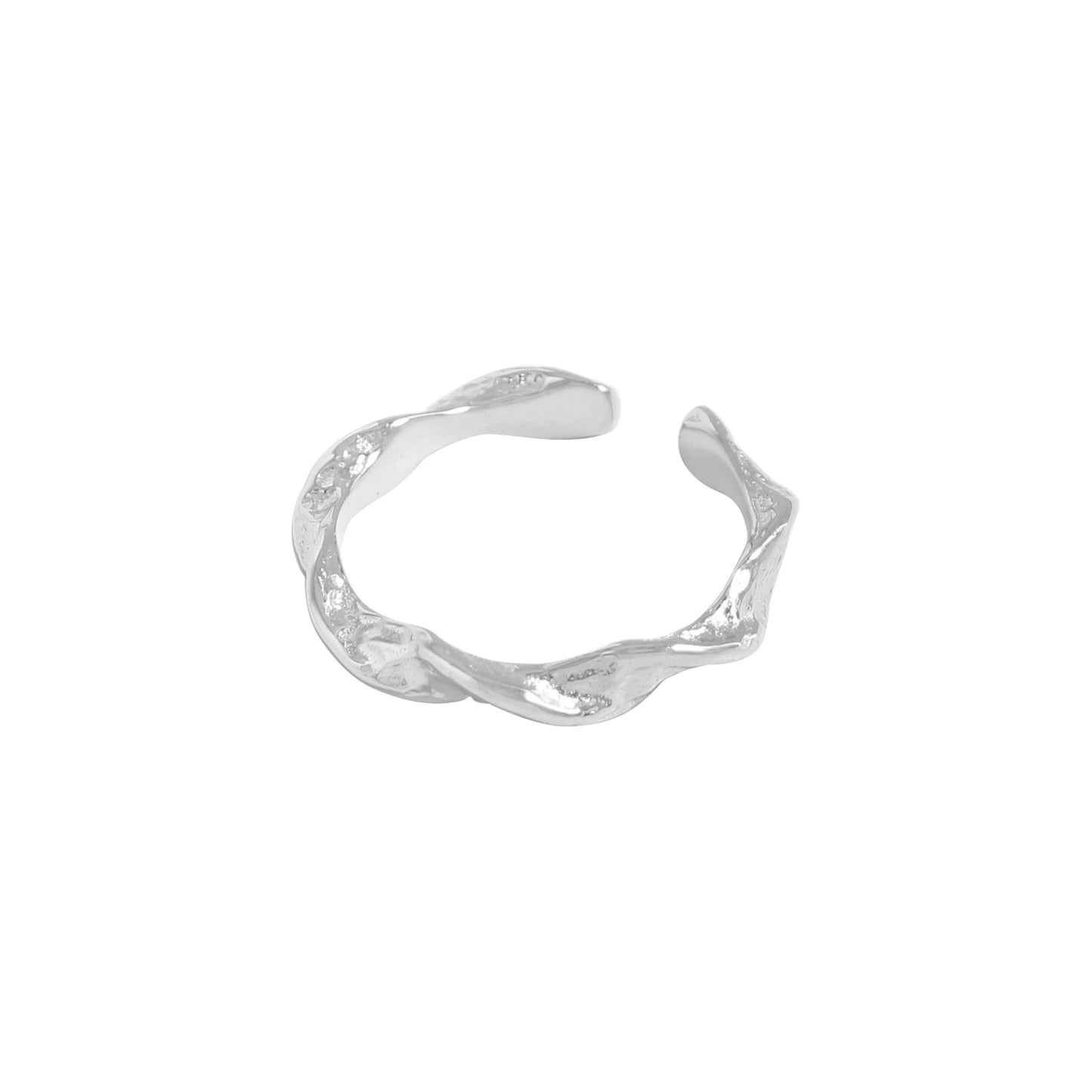 minimalist and versatile water ripple twist ring sterling silver S925 female daily wear