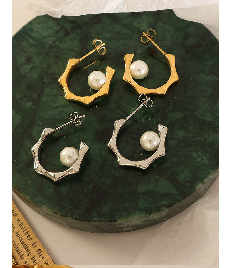 versatile earrings women's high-quality pearl gold-plated luxury earrings