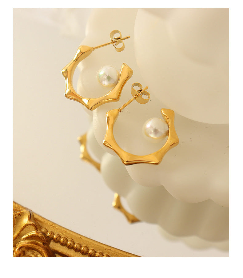 versatile earrings women's high-quality pearl gold-plated luxury earrings