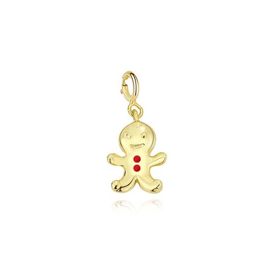 925 sterling silver Christmas cute gingerbread man cookie pendant