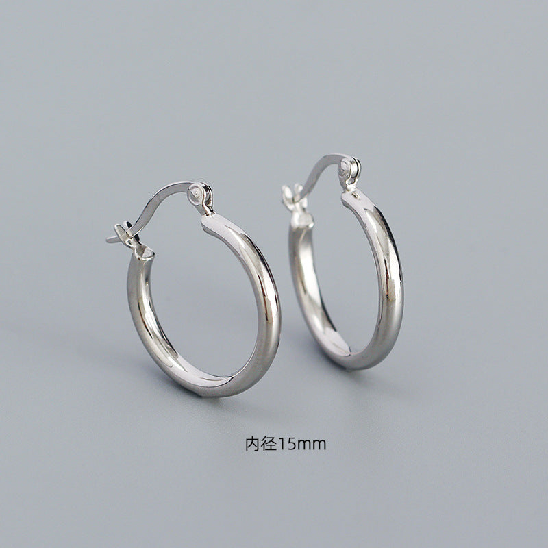 925 sterling silver fashion big hoops high quality smooth polishing