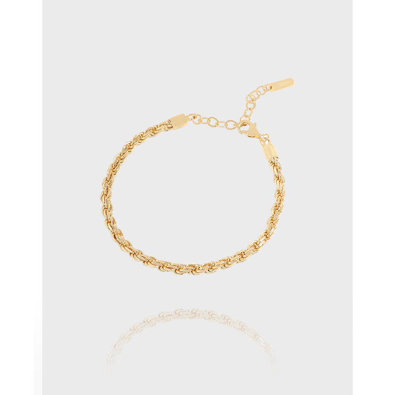 twist chain bracelet sterling silver S925 golden bracelet