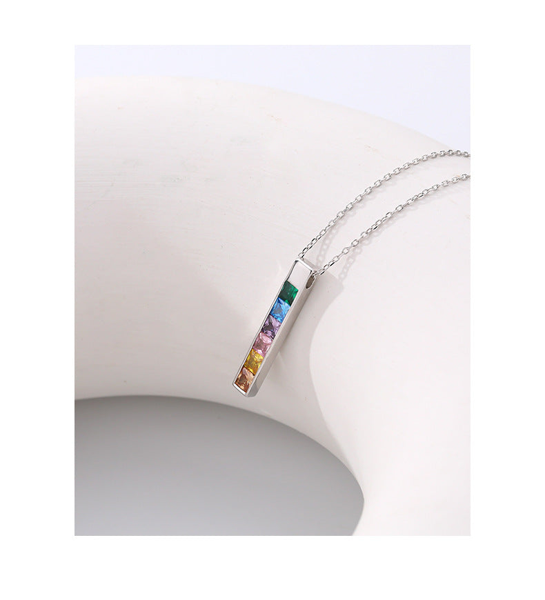 Luxury Personalized Zircon Rainbow Necklace Women's Fashion Collar Chain Trendy Accessories