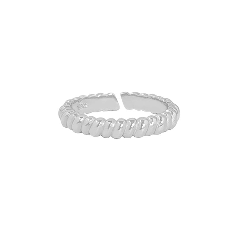 twist opening sterling silver S925 female fashion ring