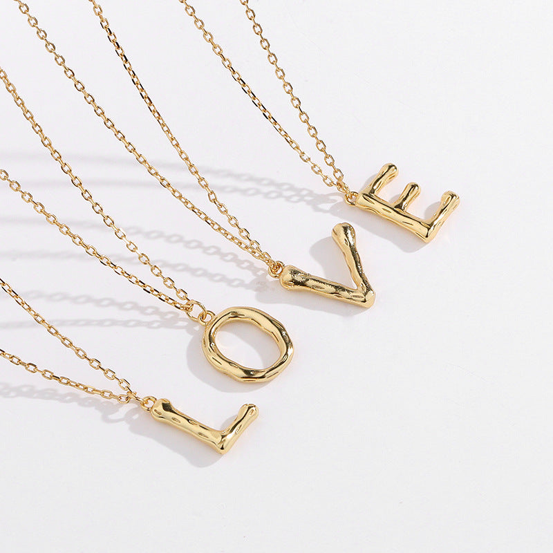 Golden Initials Pendant Women's Light Luxury Chocker Collar Chain