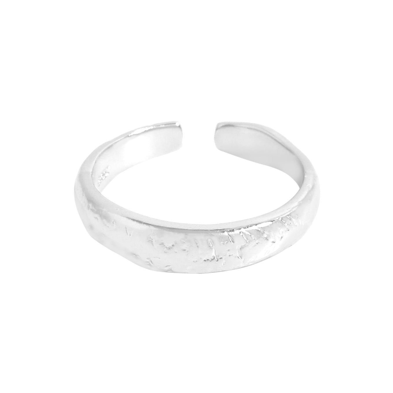 matte fluid, sterling silver S925 female classic ring