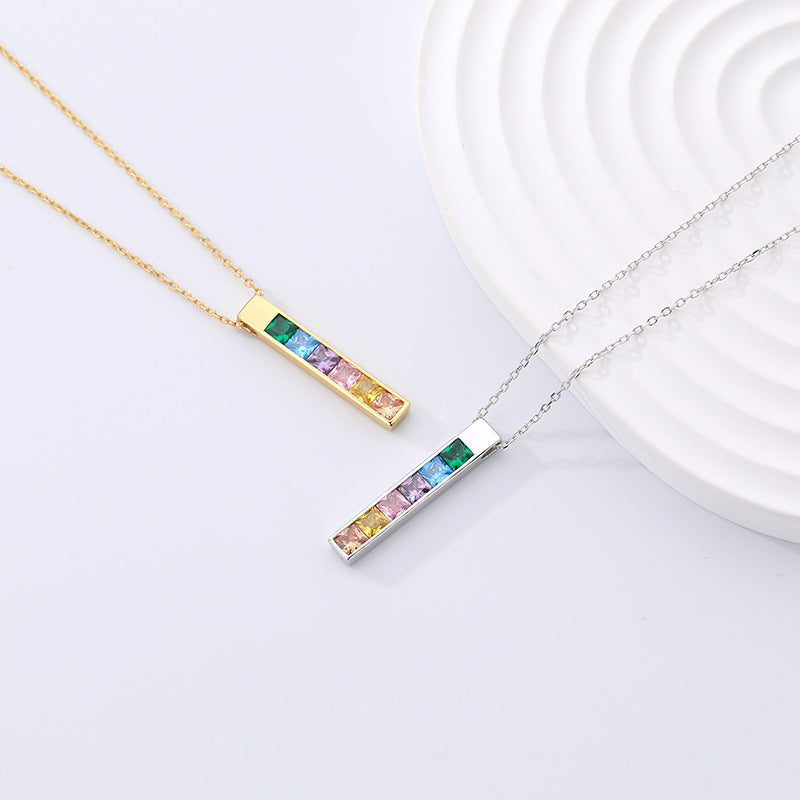 Luxury Personalized Zircon Rainbow Necklace Women's Fashion Collar Chain Trendy Accessories