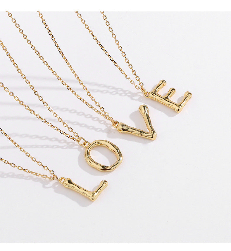 Golden Initials Pendant Women's Light Luxury Chocker Collar Chain