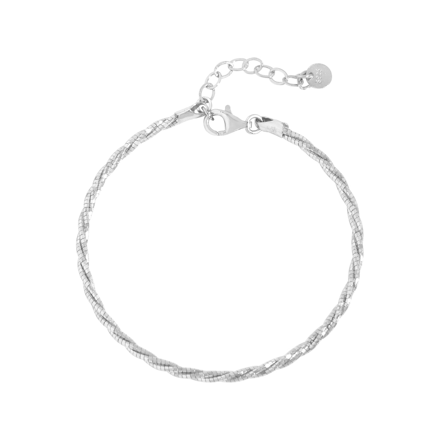 shiny sterling silver strand rope bracelet S925 feminine chain bracelet