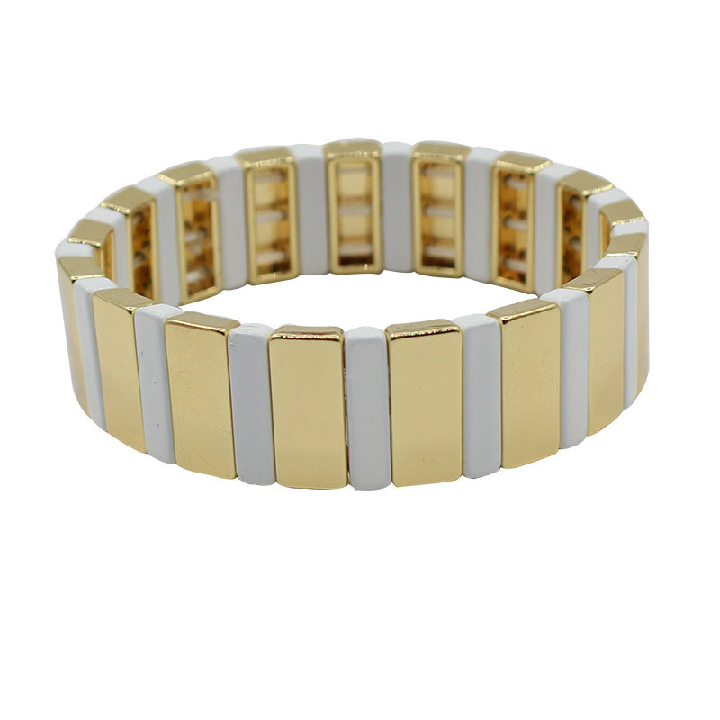 New Metal Enamel Lacquer Bracelet Geometry Summer Bracelet