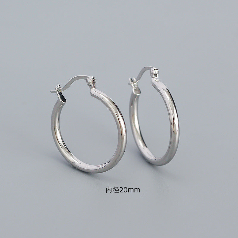 925 sterling silver fashion big hoops high quality smooth polishing