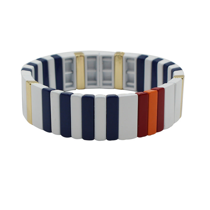 New Metal Enamel Lacquer Bracelet Geometry Summer Bracelet