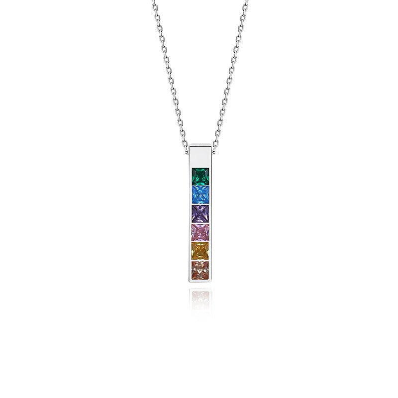 Luxury Personalized Zircon Rainbow Necklace Women's Fashion Collar Chain Trendy Accessories